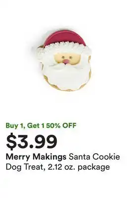 Petco Santa cookie dog treat, 2.12 oz. package offer