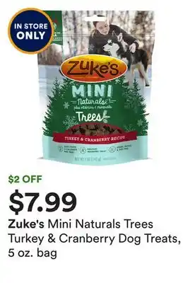 Petco Mini naturals trees turkey & cranberry dog treats, 5 oz. bag offer
