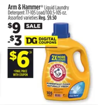 Dollar General Arm & hammer liquid laundry detergent offer