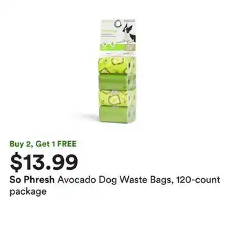Petco Avocado dog waste bags, 120-count package offer