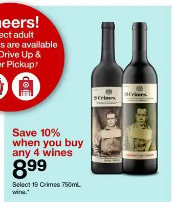Target Select 19 crimes 750ml wine offer