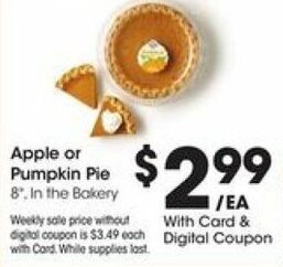 Kroger Apple Or Pumpkin Pie offer