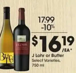Kroger J Lohr Or Butter 750ml offer