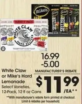 Kroger White Claw Or Mike's Hard Lemonade offer