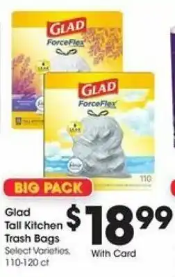 Kroger Glad Tall Kitchen Trash Bags offer