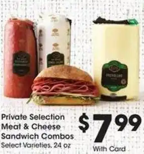Kroger Private Selection Meat & Cheese Sandwich Combos offer