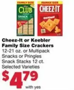 Family Fare Cheez-It Or Keebler Family Size Crackers offer