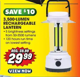 Big 5 Litezall 3500-lumen rechargeable lantern offer