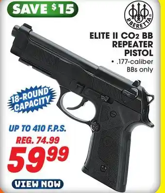 Big 5 Beretta elite ii co2 repeater bb pistol offer
