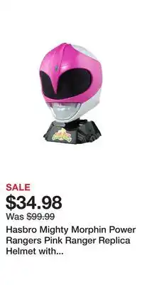 Game Stop Hasbro mighty morphin power rangers pink ranger replica helmet with display stand gamestop exclusive offer