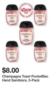 Bath & Body Works Champagne toast pocketbac hand sanitizers, 5-pack offer