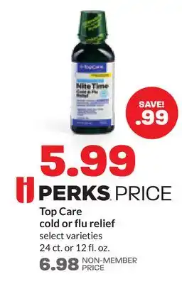 Hy-Vee Top care cold or flu relief offer
