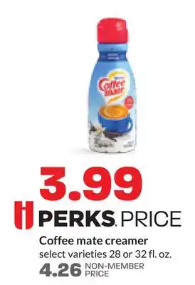 Hy-Vee Coffee mate creamer offer