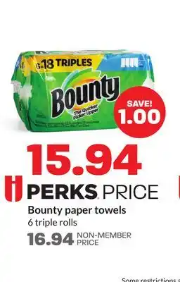 Hy-Vee Bounty paper towels offer