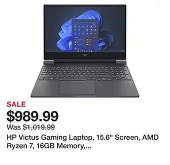 Office Depot Hp victus gaming laptop, 15.6 screen, amd ryzen 7, 16gb memory, 512gb solid state drive, windows 11, amd radeon rx 6500m grap offer