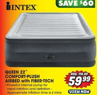 Big 5 Intex queen 22 comfort-plush airbed with fiber-tech offer