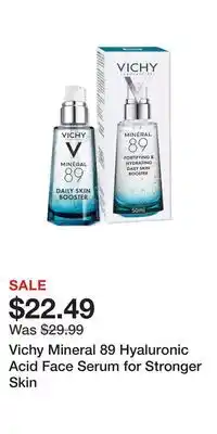 Ulta Beauty Vichy mineral 89 hyaluronic acid face serum for stronger skin offer