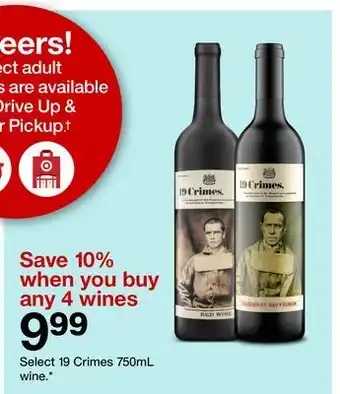 Target Select 19 crimes 750ml wine offer