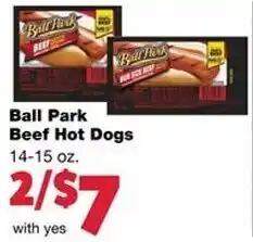 Family Fare Ball Park Beef Hot Dogs offer