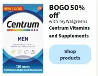 Walgreens Centrum Vitamins and Supplements offer