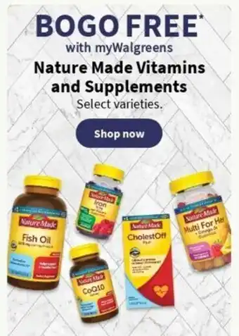 Walgreens Nature Made Vitamins and Supplements offer