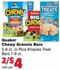 Family Fare Quaker Chewy Granola Bars offer