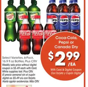 Ralphs Coca-cola, pepsi or canada dry offer