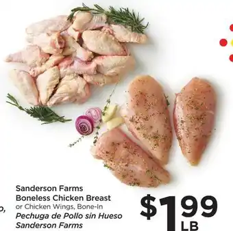 Food 4 Less Sanderson farms boneless chicken breast or chicken wings offer