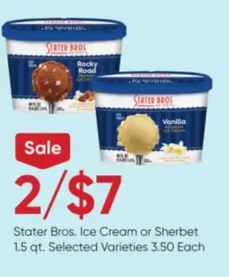 Stater Bros Stater bros. ice cream or sherbet offer