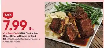 Stater Bros Usda choice beef chuck bone-in flanken or short ribs offer