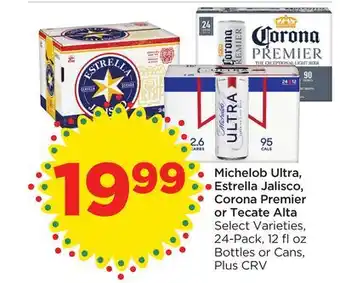 Food 4 Less Michelob ultra, estrella jalisco, corona premier or tecate alta offer