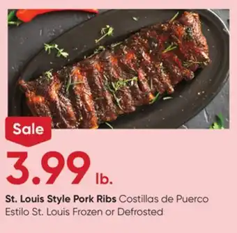 Stater Bros St. louis style pork ribs offer