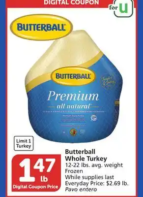 Albertsons Butterball whole turkey offer