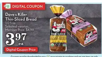 Pavilions Dave's killer thin-sliced bread offer