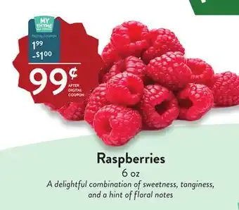 Fresh Thyme Raspberries offer
