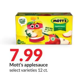Hy-Vee Mott's applesauce offer