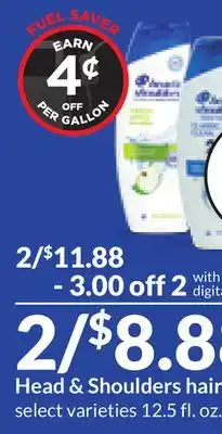 Hy-Vee Head & shoulders hair care offer