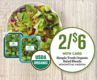 Mariano's Simple truth organic salad blends offer