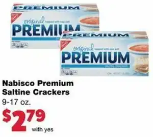 Family Fare Nabisco Premium Saltine Crackers 9-17 oz offer