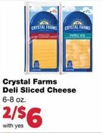 Family Fare Crystal Farms Deli Sliced Cheese 6-8 oz offer