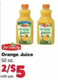 Family Fare Orange Juice 52 oz offer