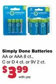 Family Fare Simply Done Batteries offer