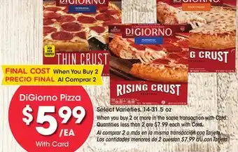 Ralphs Digiorno pizza offer