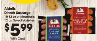 Ralphs Aidells dinner sausage offer