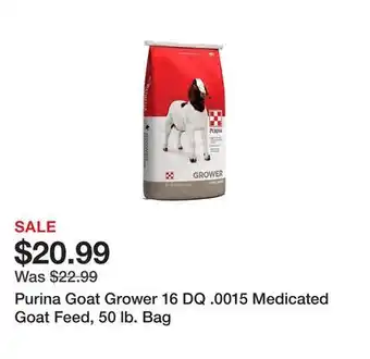 Tractor Supply Company Purina goat grower 16 dq .0015 medicated goat feed, 50 lb. bag offer