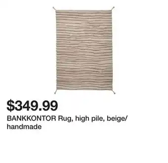 Ikea Bankkontor rug, high pile, beige/handmade offer