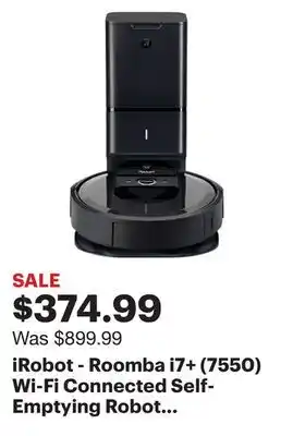 Best Buy Irobot - roomba i7+ (7550) wi-fi connected self-emptying robot vacuum - charcoal offer