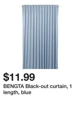 Ikea Bengta black-out curtain, 1 length, blue offer