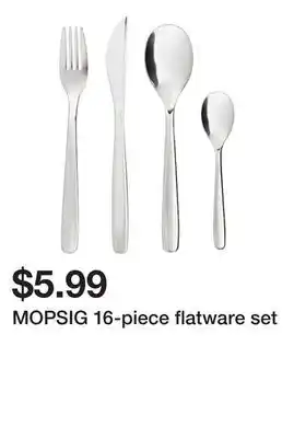 Ikea Mopsig 16-piece flatware set offer