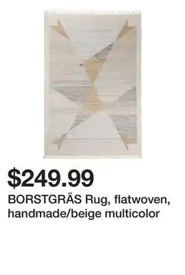 Ikea Borstgräs rug, flatwoven, handmade/beige multicolor offer